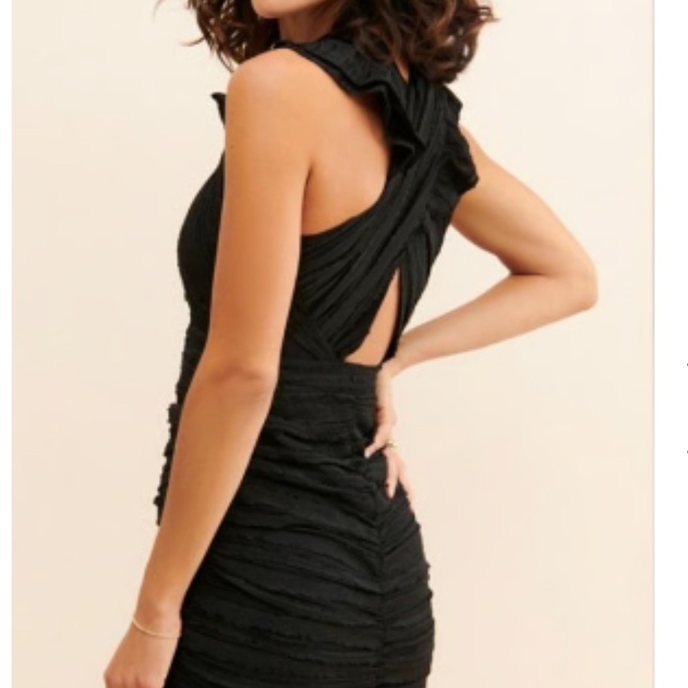 Revolve Line & Dot Harlow Mini Dress in Black NWT - Picture 2 of 4